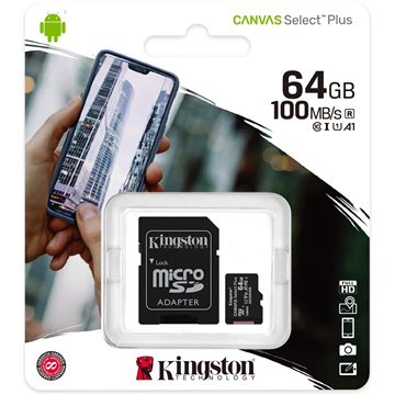 Kingston SDCS2/64GB 64GB microSDXC Canvas Select 
